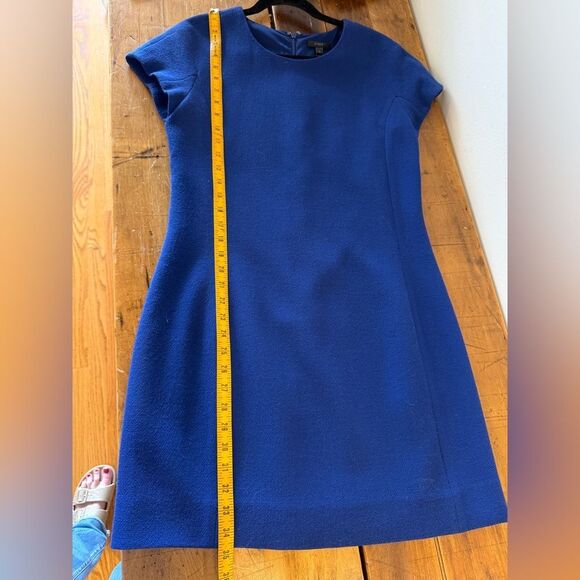 Classic J.Crew 100% Wool Crepe Shift Dress – Size 8 (Blue) - Picture 4 of 5